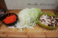 Plancha de chou chinois aux shiitakés
