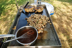 Cuisson plancha coquelets et mogettes