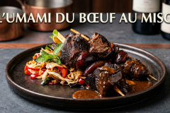 Brochettes d'onglet de boeuf au miso