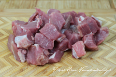 Filet mignon de porc taillé en dés pour les bouchées