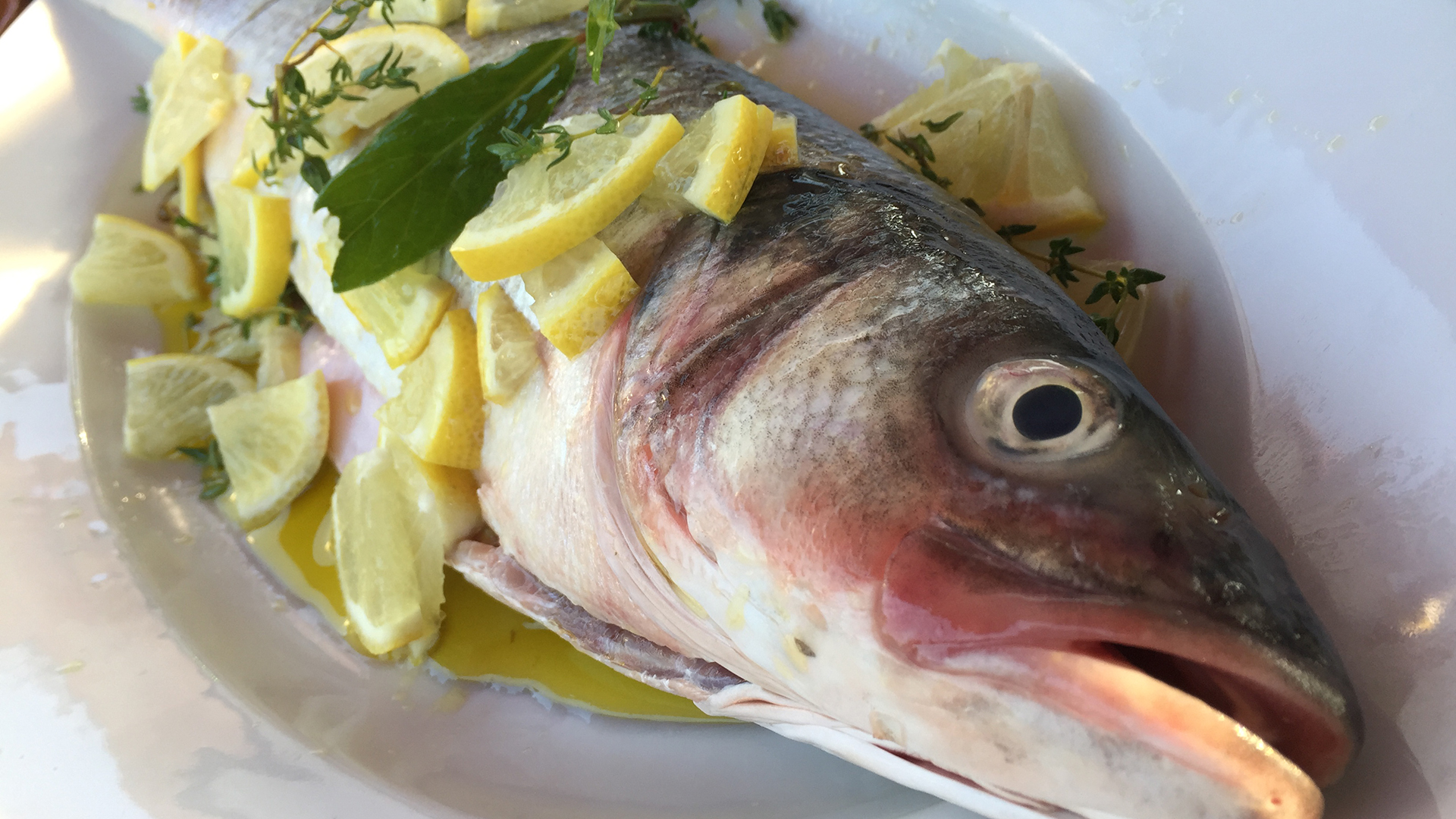 Bar de ligne à la plancha, flambé au Pastis - Recettes et Cuisine à la