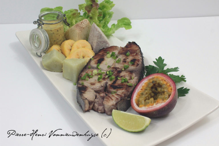 Recette du Mahi Mahi, (dorade coryphène) grillé, vinaigrette passion