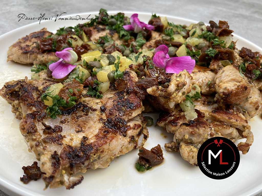 Araignées de porc marinées à la moutarde au piment d'Espelette