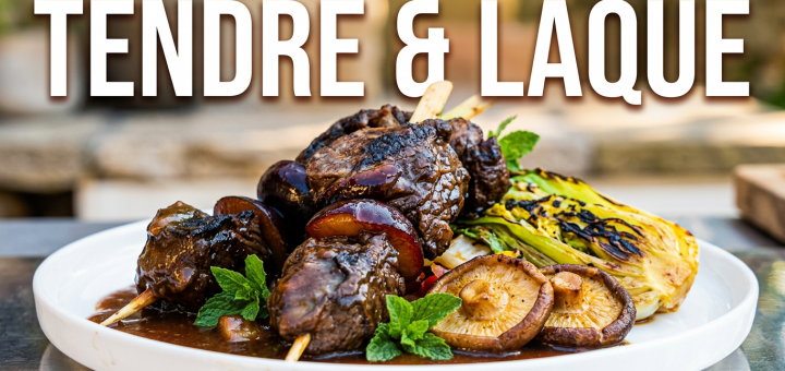 Brochettes d'onglet de boeuf au miso